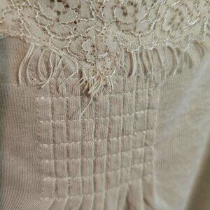 Wrap Top Size 12 Spaghetti Adjustable Strap Lace Camisole Tan/Beige Camisole